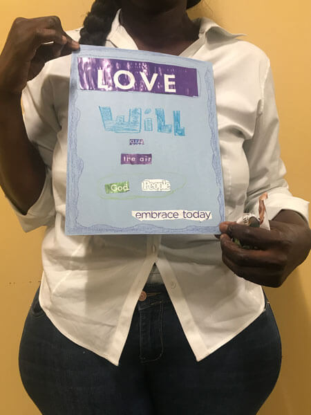 Collage created by a woman at Atlanta Mission