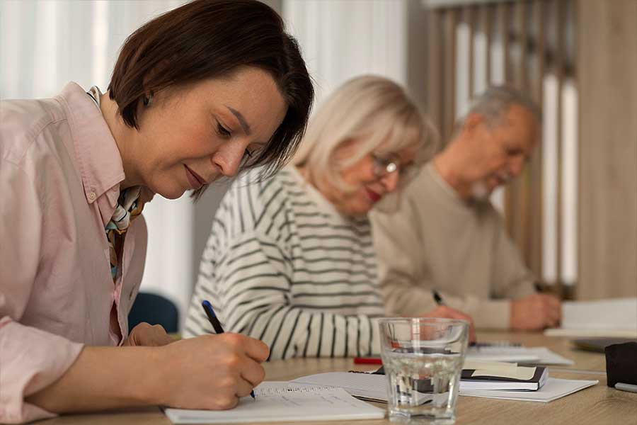 Photo of volunteers doing admin tasks