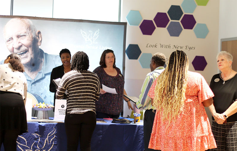 Phoenix Senior Living booth at the Next Steps Job Fair